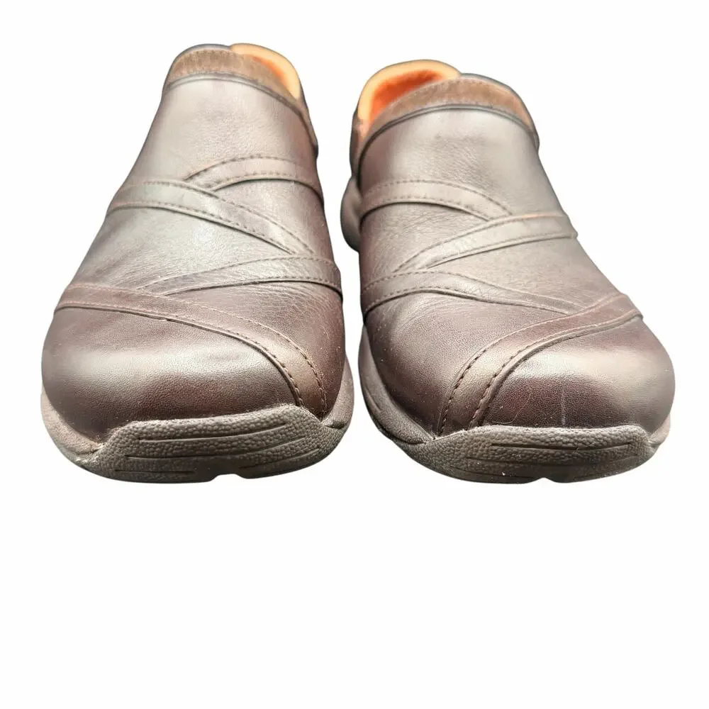 Merrell Bug Brown Leather Slip On Clogs Women’s 9 EU 40 Comfort